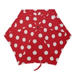 Polka Dots - White on Alizarin Red Mini Umbrella