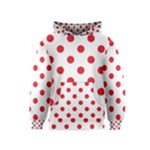 Polka Dots - Alizarin Red on White Kid s Pullover Hoodie