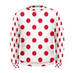 Polka Dots - Alizarin Red on White Men s Sweatshirt
