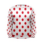 Polka Dots - Alizarin Red on White Women s Sweatshirt