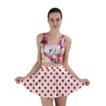 Polka Dots - Alizarin Red on White Mini Skirt