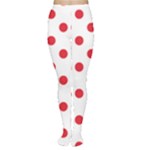 Polka Dots - Alizarin Red on White Women s Tights