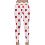 Polka Dots - Alizarin Red on White Yoga Leggings