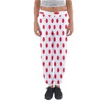 Polka Dots - Alizarin Red on White Women s Jogger Sweatpants