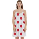 Polka Dots - Alizarin Red on White Women s Reversible Sports Bra with Border