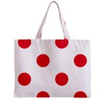 Polka Dots - Alizarin Red on White Zipper Mini Tote Bag