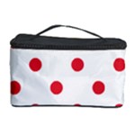 Polka Dots - Alizarin Red on White Cosmetic Storage Case