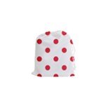Polka Dots - Alizarin Red on White Drawstring Pouch (XS)