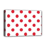 Polka Dots - Alizarin Red on White Deluxe Canvas 18  x 12  (Stretched)