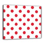 Polka Dots - Alizarin Red on White Canvas 24  x 20  (Stretched)