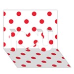 Polka Dots - Alizarin Red on White I Love You 3D Greeting Card (7x5)
