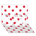 Polka Dots - Alizarin Red on White BOY 3D Greeting Card (7x5)
