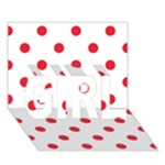 Polka Dots - Alizarin Red on White GIRL 3D Greeting Card (7x5)