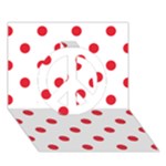 Polka Dots - Alizarin Red on White Peace Sign 3D Greeting Card (7x5)