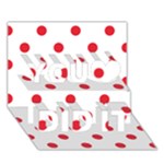 Polka Dots - Alizarin Red on White You Did It 3D Greeting Card (7x5)
