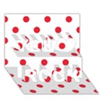 Polka Dots - Alizarin Red on White You Rock 3D Greeting Card (7x5)