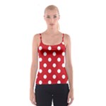 Polka Dots - White on Fire Engine Red Spaghetti Strap Top