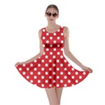Polka Dots - White on Fire Engine Red Skater Dress