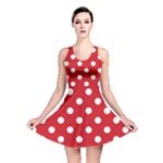 Polka Dots - White on Fire Engine Red Reversible Skater Dress