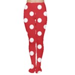 Polka Dots - White on Fire Engine Red Women s Tights