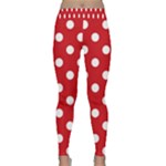 Polka Dots - White on Fire Engine Red Yoga Leggings
