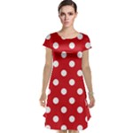 Polka Dots - White on Fire Engine Red Cap Sleeve Nightdress