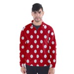 Polka Dots - White on Fire Engine Red Wind Breaker (Men)