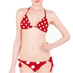 Polka Dots - White on Fire Engine Red Bikini Set