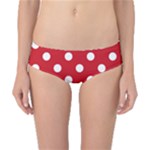 Polka Dots - White on Fire Engine Red Classic Bikini Bottoms