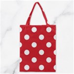 Polka Dots - White on Fire Engine Red Classic Tote Bag