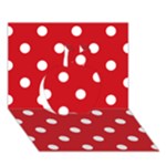 Polka Dots - White on Fire Engine Red Apple 3D Greeting Card (7x5)