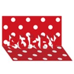 Polka Dots - White on Fire Engine Red SORRY 3D Greeting Card (8x4)