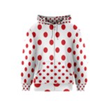 Polka Dots - Fire Engine Red on White Kid s Zipper Hoodie