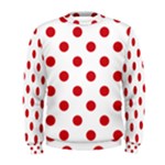 Polka Dots - Fire Engine Red on White Men s Sweatshirt