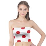 Polka Dots - Fire Engine Red on White Tube Top