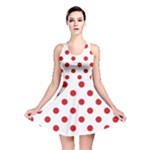 Polka Dots - Fire Engine Red on White Reversible Skater Dress