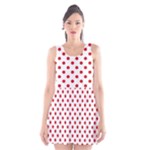 Polka Dots - Fire Engine Red on White Scoop Neck Skater Dress