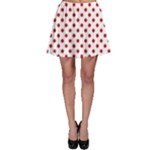 Polka Dots - Fire Engine Red on White Skater Skirt