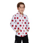 Polka Dots - Fire Engine Red on White Wind Breaker (Kids)