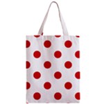 Polka Dots - Fire Engine Red on White Zipper Classic Tote Bag