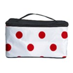 Polka Dots - Fire Engine Red on White Cosmetic Storage Case