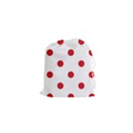 Polka Dots - Fire Engine Red on White Drawstring Pouch (XS)