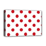 Polka Dots - Fire Engine Red on White Deluxe Canvas 18  x 12  (Stretched)
