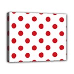 Polka Dots - Fire Engine Red on White Canvas 10  x 8  (Stretched)