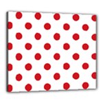 Polka Dots - Fire Engine Red on White Canvas 24  x 20  (Stretched)
