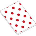 Polka Dots - Fire Engine Red on White Large Memo Pads