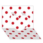 Polka Dots - Fire Engine Red on White Heart 3D Greeting Card (7x5)