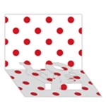 Polka Dots - Fire Engine Red on White LOVE Bottom 3D Greeting Card (7x5)