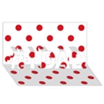 Polka Dots - Fire Engine Red on White #1 DAD 3D Greeting Card (8x4)