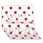 Polka Dots - Fire Engine Red on White You Did It 3D Greeting Card (7x5)